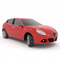 Red Hatchback Car With Modern Design Sleek Body And Alloy Wheels