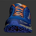 Columbia Blue Athletic Sneakers With Orange Accents Mesh Design And White Sole