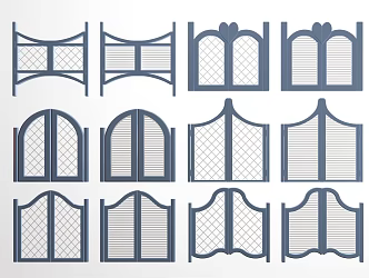 Mediterranean Denim Door Blinds 3d model