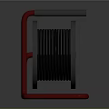 Efficient Household Cable Reel with Black Reel Red Stand and Black Handle for Cord Storage