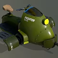 Green Fighter Attack Military Style Vehicle Design With Seat Wheels And Weapon