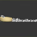 Jewelry Piece Featuring Silver Chain And Gold Ring On Dark Background With Reflection 3d model