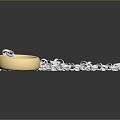 Modern Silver Chain Silver Necklace Bracelet Chain 3d model