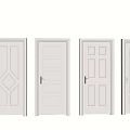 White Hinged Doors With Various Panel Designs For Home Interior Decoration 3d model