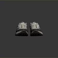 Worn Beige And Gray Casual Sneakers With White Laces And Mesh Design