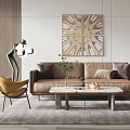 Modern sofa coffee table combination 3d model