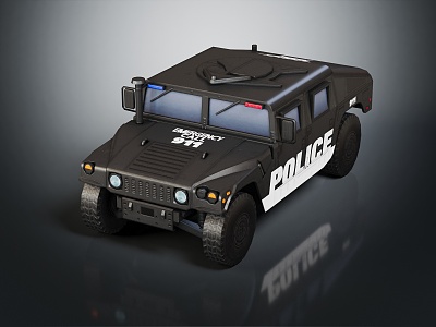 Modern Police Car Police Hummer Police Pickup model