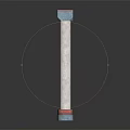 Elegant White Column With Blue Capital And Red Base Decorative Architectural Element