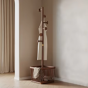solid wood clothes pole 3d model