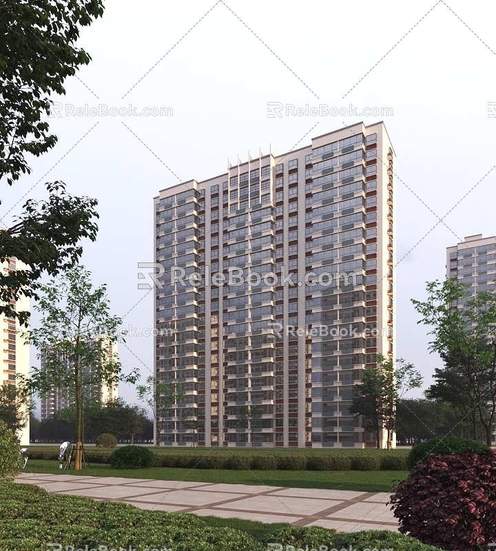 Residential Building Modern Residential District 3d model