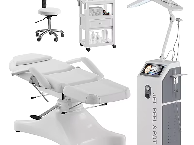 Professional Medical Devices Including Treatment Bed Facial Jet Peel Machine Mobile Trolley And Lamp 3d model