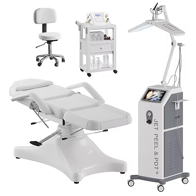 Professional Medical Devices Including Treatment Bed Facial Jet Peel Machine Mobile Trolley And Lamp 3d model