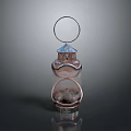 Decorative Vintage Lantern With Circular Handle Ornate Metal Frame And Glass Body