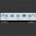 White Model Train With Blue Windows And Red Number 1 On Gray Background 3d model