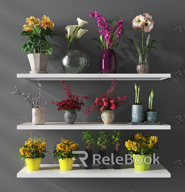 Modern potted plants model