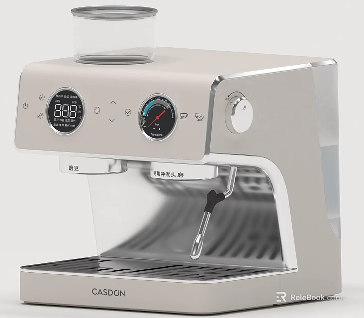 Modern CASDON Coffee Machine With Digital Display And Pressure Gauge For Kitchen Use 3d model 