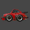 Red Mini Toy Sports Car Model With Racing Design And Black Accents