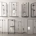 Modern Shower Heads with Different Designs in Stylish Glass Shower Enclosures