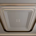 Modern Layered Ceiling Design With Recessed LED Strip And Square Panel Light 3d model