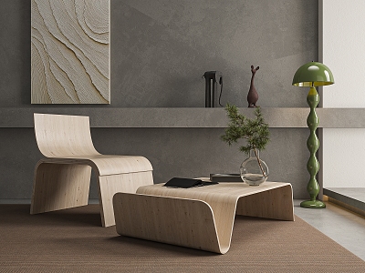 Modern coffee table chair coffee table combination 3d model