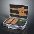 Open Security Suitcase Interior With Orange Boxes Green Square And Top Secret Label