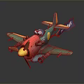 Cartoon Style Airplane Model Featuring Green Yellow Red Blue Colors NAF On Tail And Propeller