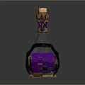 Exquisite Sculpture Carving Of Decorative Bottle With Cork Stopper And Pink Glowing Gemstone