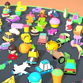Colorful Toy Cars With Various Playful Toys In A Fun Collection Display Setup