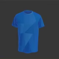 Stylish Blue Short Sleeve Round Neck T-shirt With Geometric Pattern Design