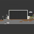 Block Style Multilayer Building Design With Colorful Sections Green Lawn And Garage
