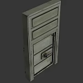 Heavy Duty Metal Safe Door With Secure Lock Handle And Rivet Details Design
