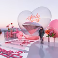 Sweet Confession Day Heart Shaped Photo Check In Spot With Hello 2025 Diamond And Roses