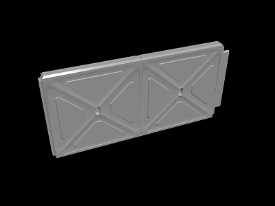 Gray Metal Panel With Geometric Cross Lines And Diamond Pattern Design 3d model