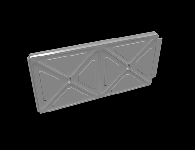Gray Metal Panel With Geometric Cross Lines And Diamond Pattern Design 3d model