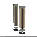 White Cylindrical Equipment With Transparent Lids Black Bases And Hooks
