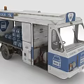 Local HK Vintage Milk Truck With Blue And White Design Milk Crates For Delivery Service