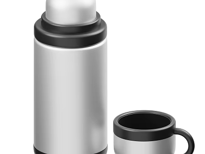 Stainless Steel Vacuum Insulated Cup With Modern Design And Black Handle Mug 3d model