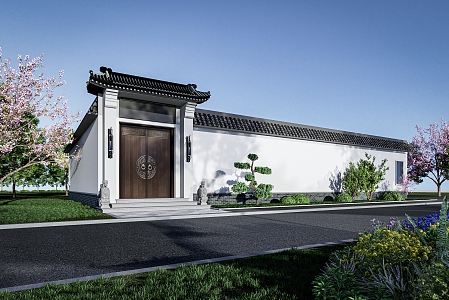 New Chinese Courtyard Self-built Villa Self-built Huizhou Courtyard 3d model