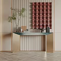 Light Luxury End View Table Metal Marble End View Strip Case 3d model