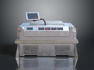 Industrial Equipment With Digital Screen Control Panel Metal Casing And Ventilation Grilles 3d model