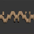 Golden Metal Crankshaft Hardware Tool With Precision Gears And Reflective Surface