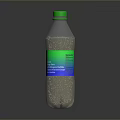 Refreshing Sparkling Water In Transparent Plastic Bottle With Green Cap And Blue Green Label