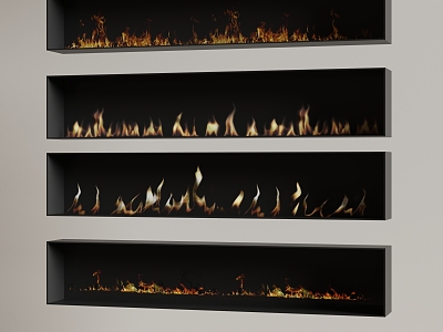 Modern Electronic Flame Fireplace 3d model