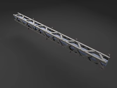 Stainless Steel Industrial Pipes With Truss Framing Structure And Metal Connectors 3d model