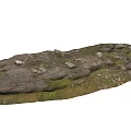 Natural Stone Surface Covered With Moss And Scattered Small Rocks For Outdoor Use