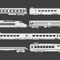 Stylish Wall Decor With Various Black And White Train Line Drawings Design