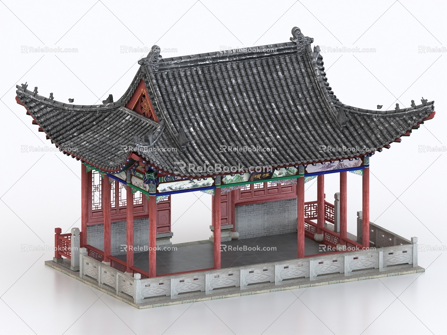 Fu Ji Pavilion Pavilion Pavilion Ancient Building Pavilion Pearl Spring 3d model