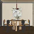 Modern Restaurant Interior With Round Wooden Table Yellow Seat Chairs Collage Art And Natural Light