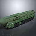 Green Military Missile Transport Vehicle With Heavy Duty Wheels And Launcher