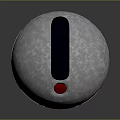 Silver Spherical Metallic Textured Object With Red Dot Black Top Component And Bottom Details